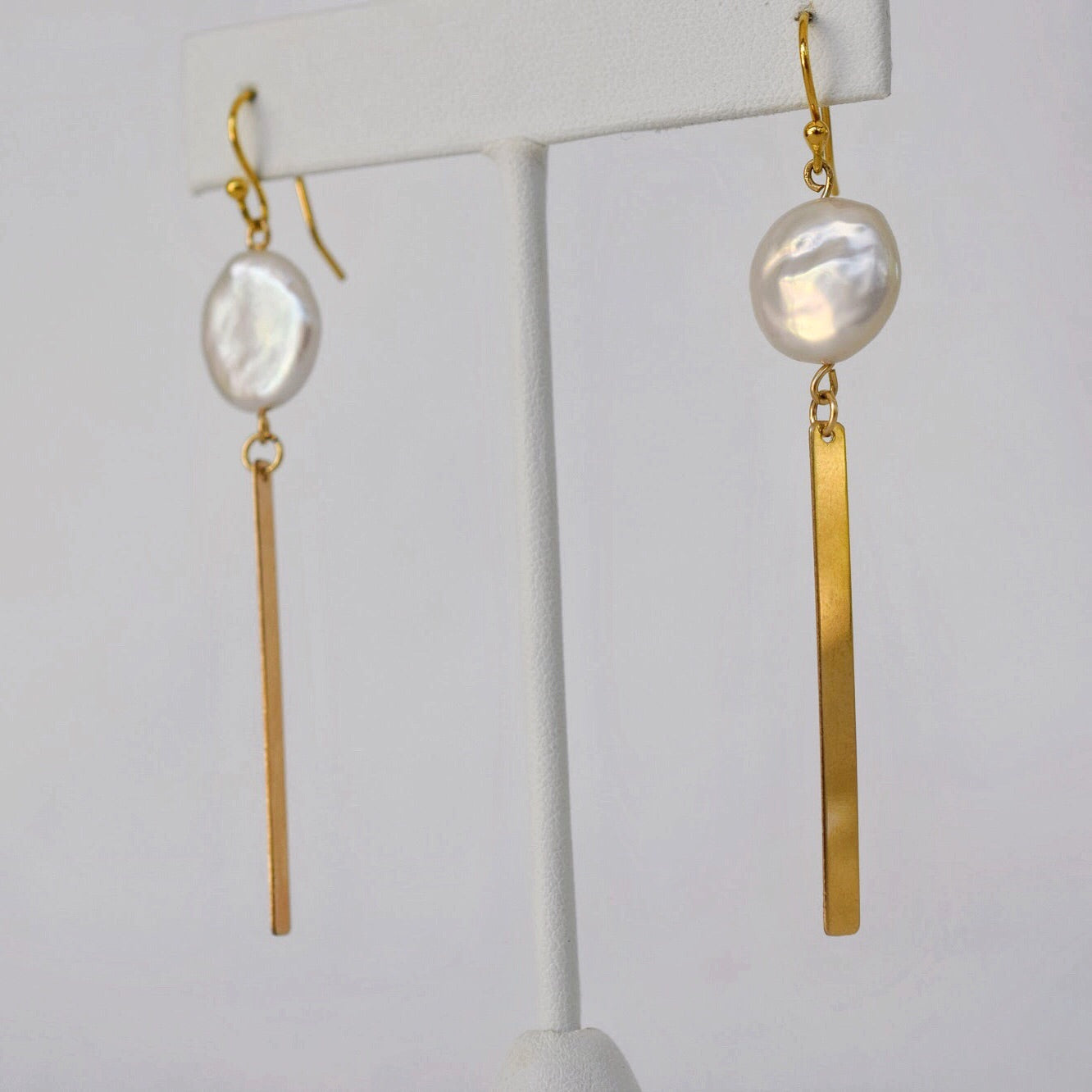 Good Mordad Earrings: Handmade earrings with coin and pearls